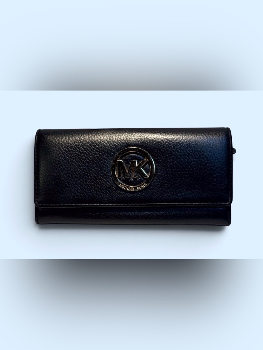 Michael Kors Black Leather Wallet with Gold Logo